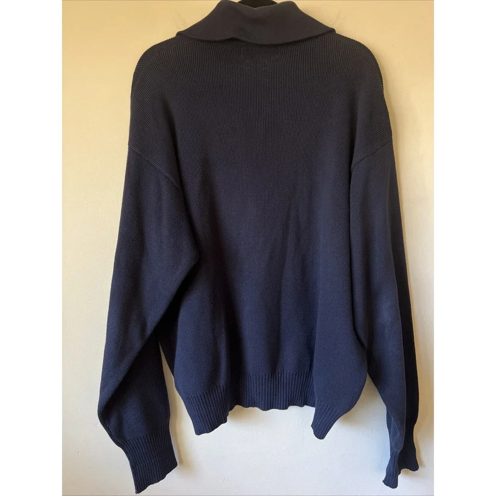 Vintage Polo Ralph Lauren 1/4 Zip Pullover, Blue Flag Logo Patch Size XL 90s Y2K
